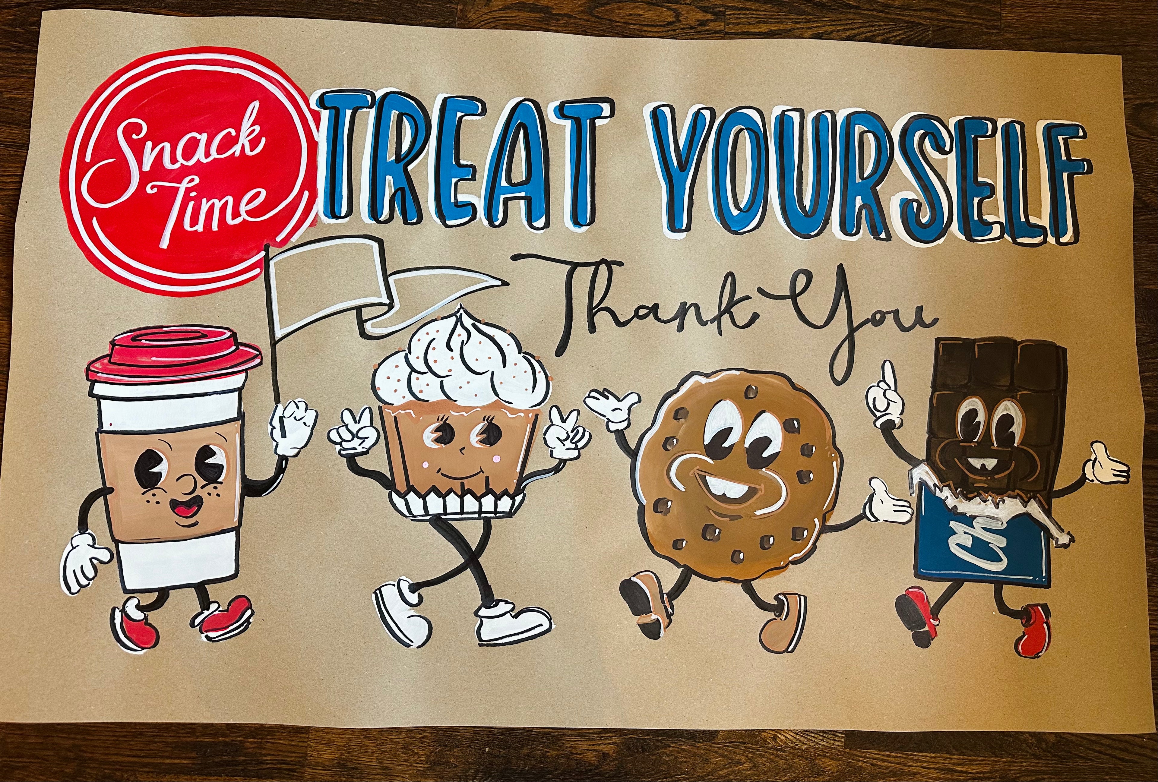 Treat yourself snack time appreciation Banner