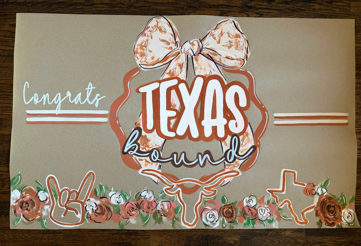 Hand painted, Crest and Charm - graduation banner