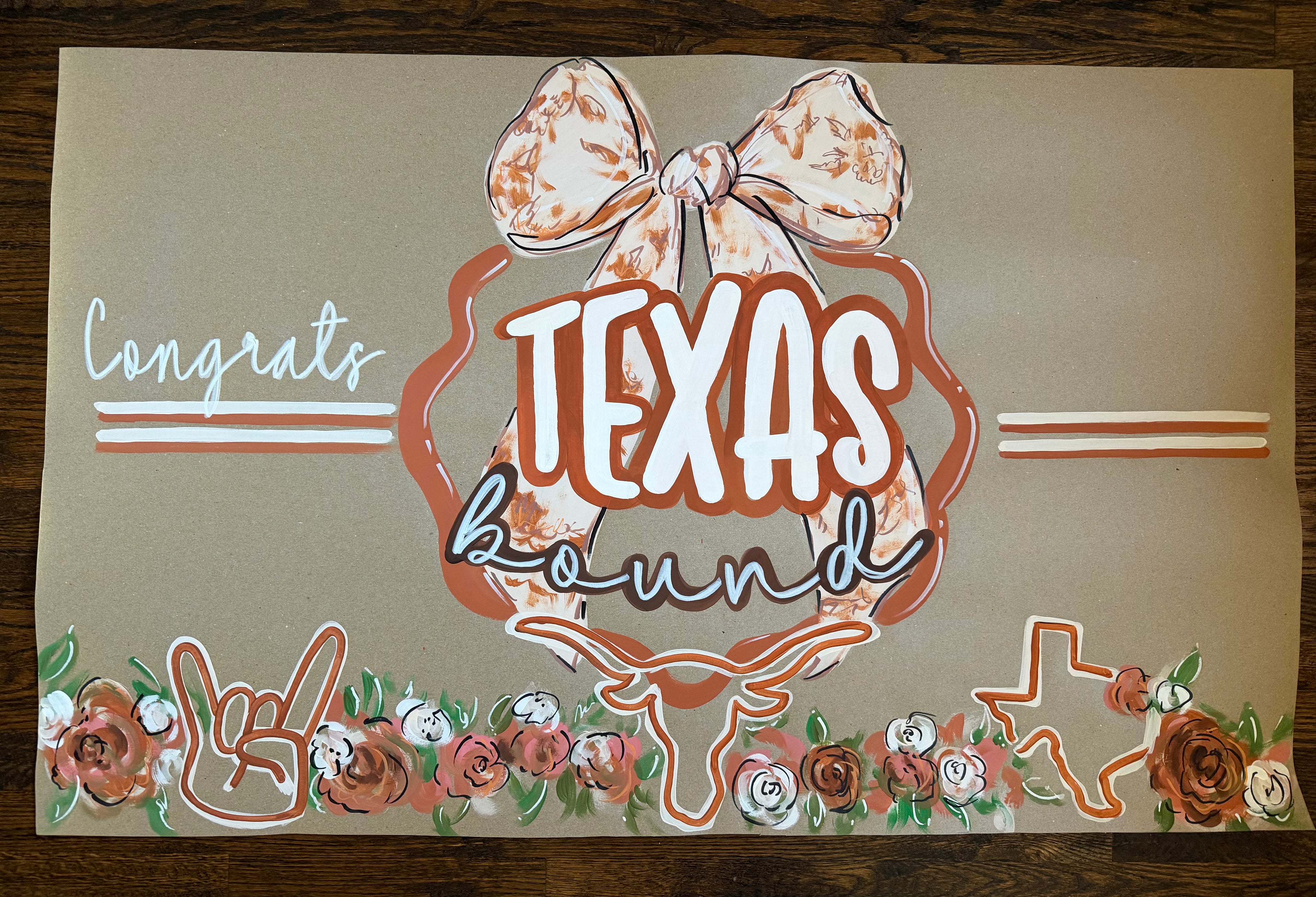 Hand painted, Crest and Charm - graduation banner