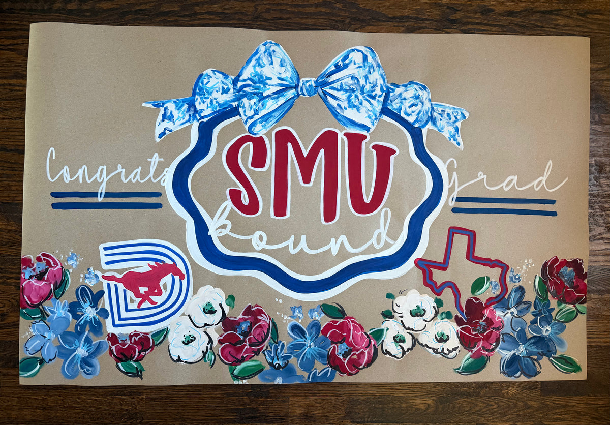Hand painted, Crest and Charm - graduation banner