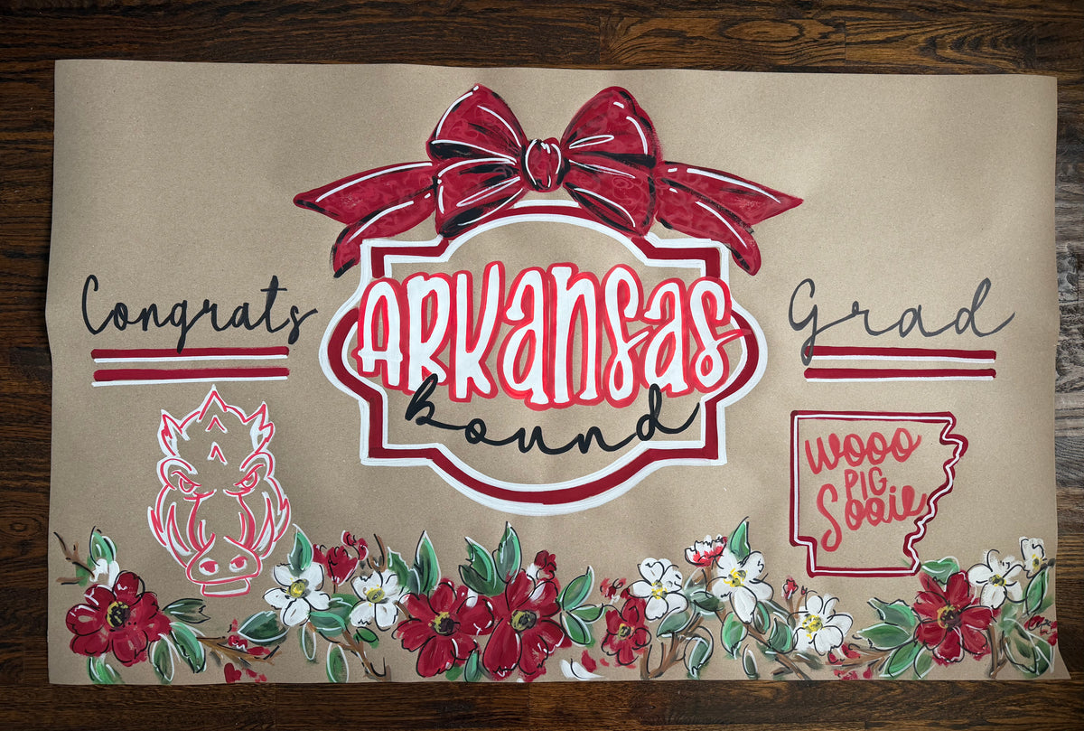 Hand painted, Crest and Charm - graduation banner