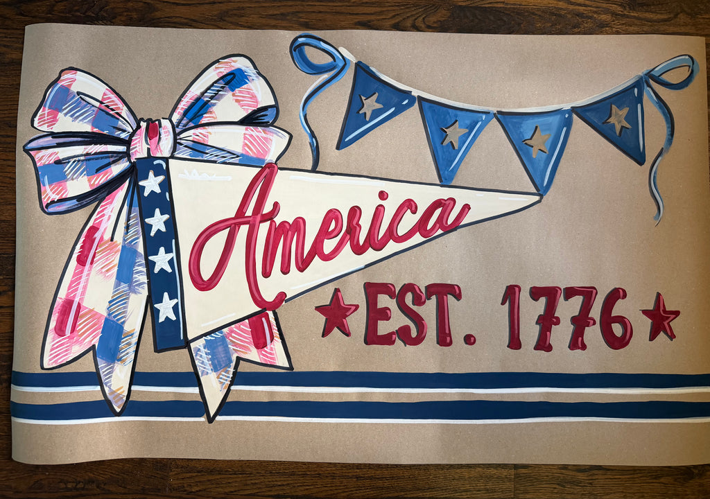 America EST. 1776, pennant - painted banner