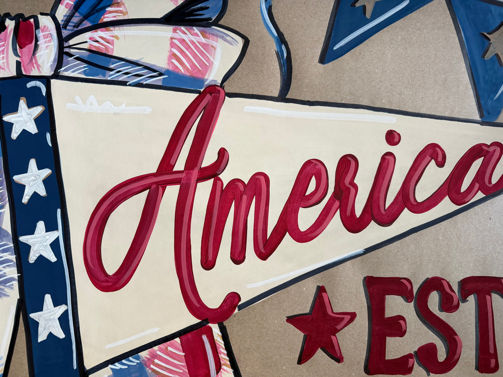America EST. 1776, pennant - painted banner