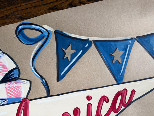 America EST. 1776, pennant - painted banner
