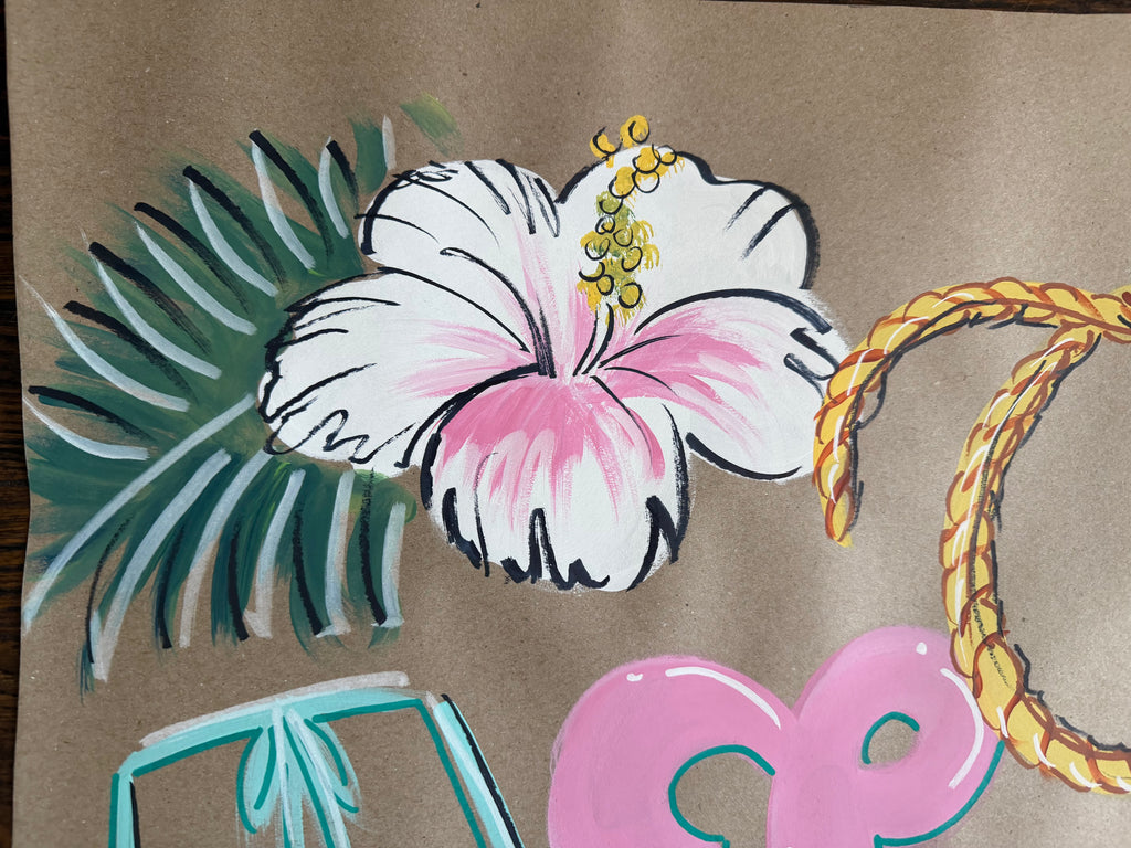 Cowgirl Summer, sand in boots - painted banner
