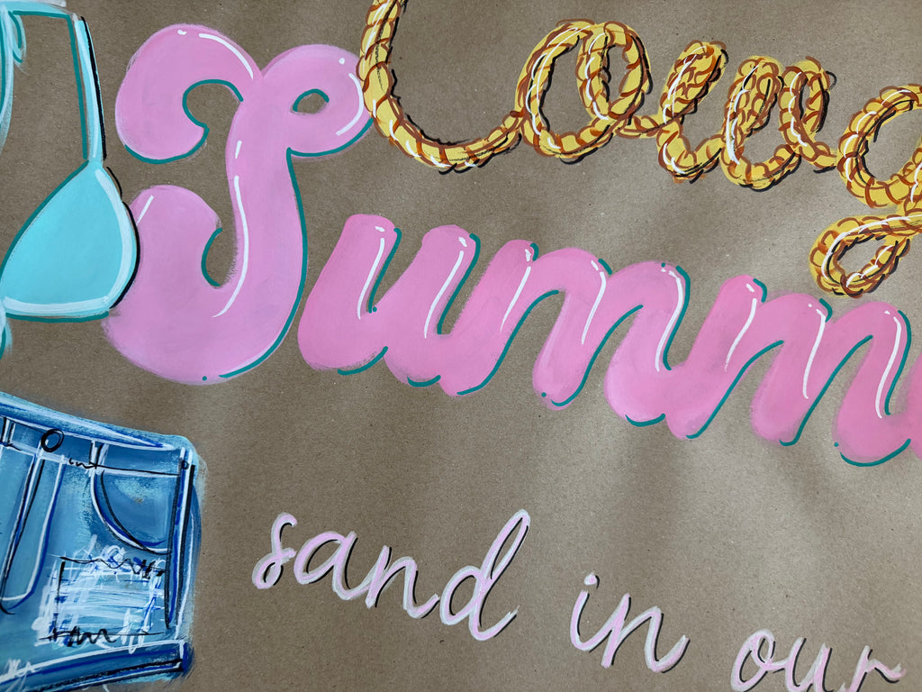 Cowgirl Summer, sand in boots - painted banner