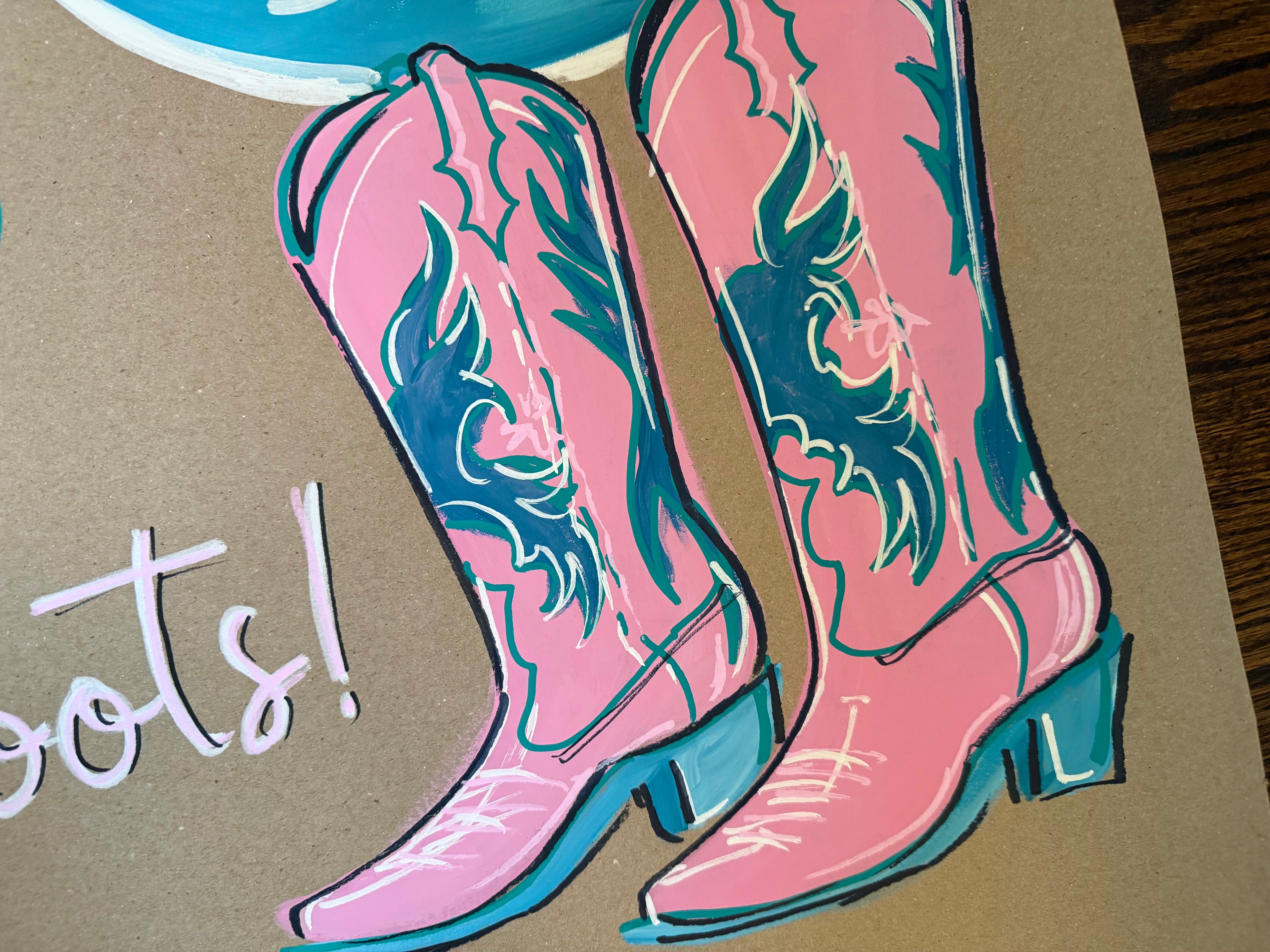 Cowgirl Summer, sand in boots - painted banner