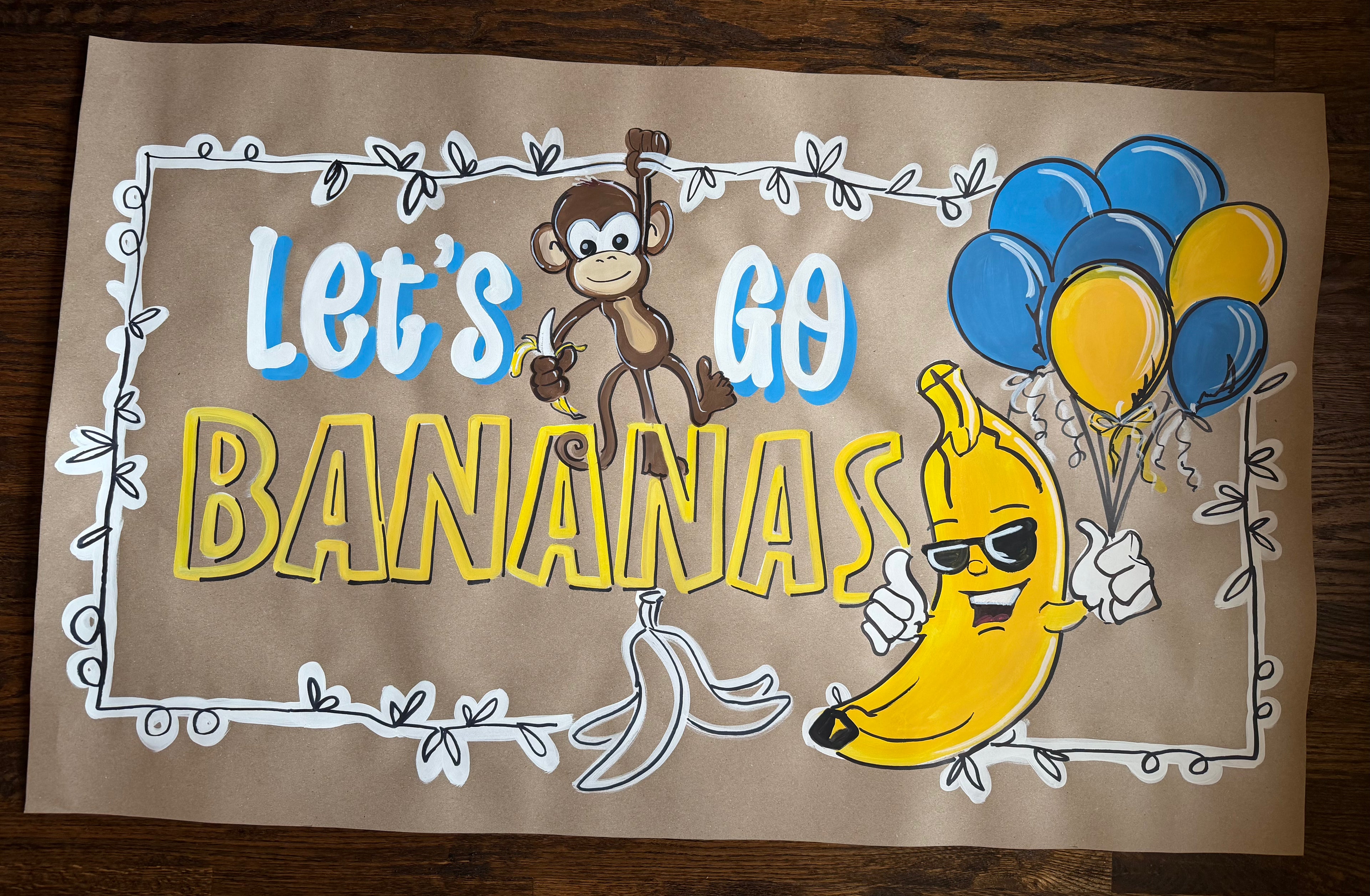 Let's Go Bananas - painted banner