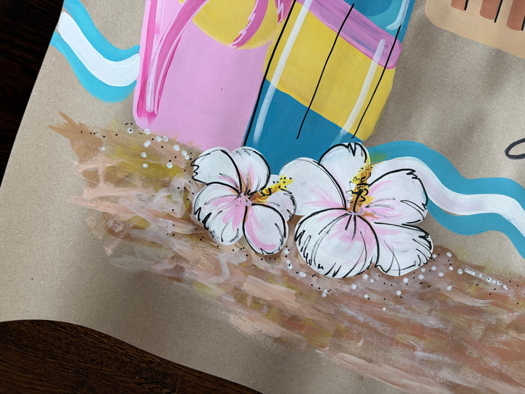 The Big One Surf birthday - painted banner
