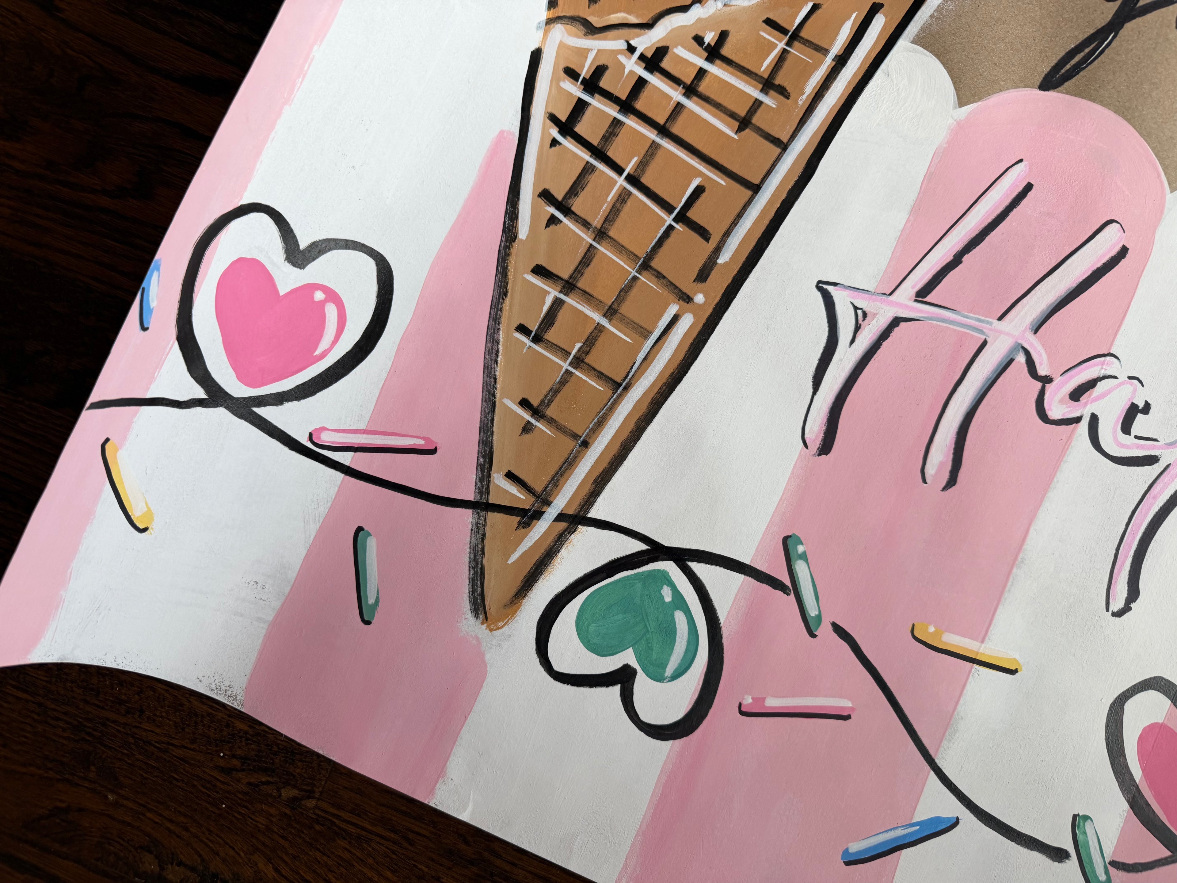 Ice Cream Birthday - painted banner