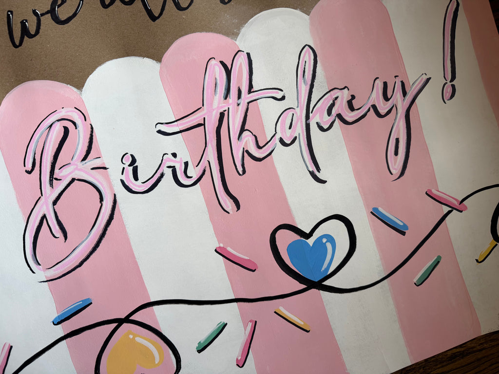 Ice Cream Birthday - painted banner