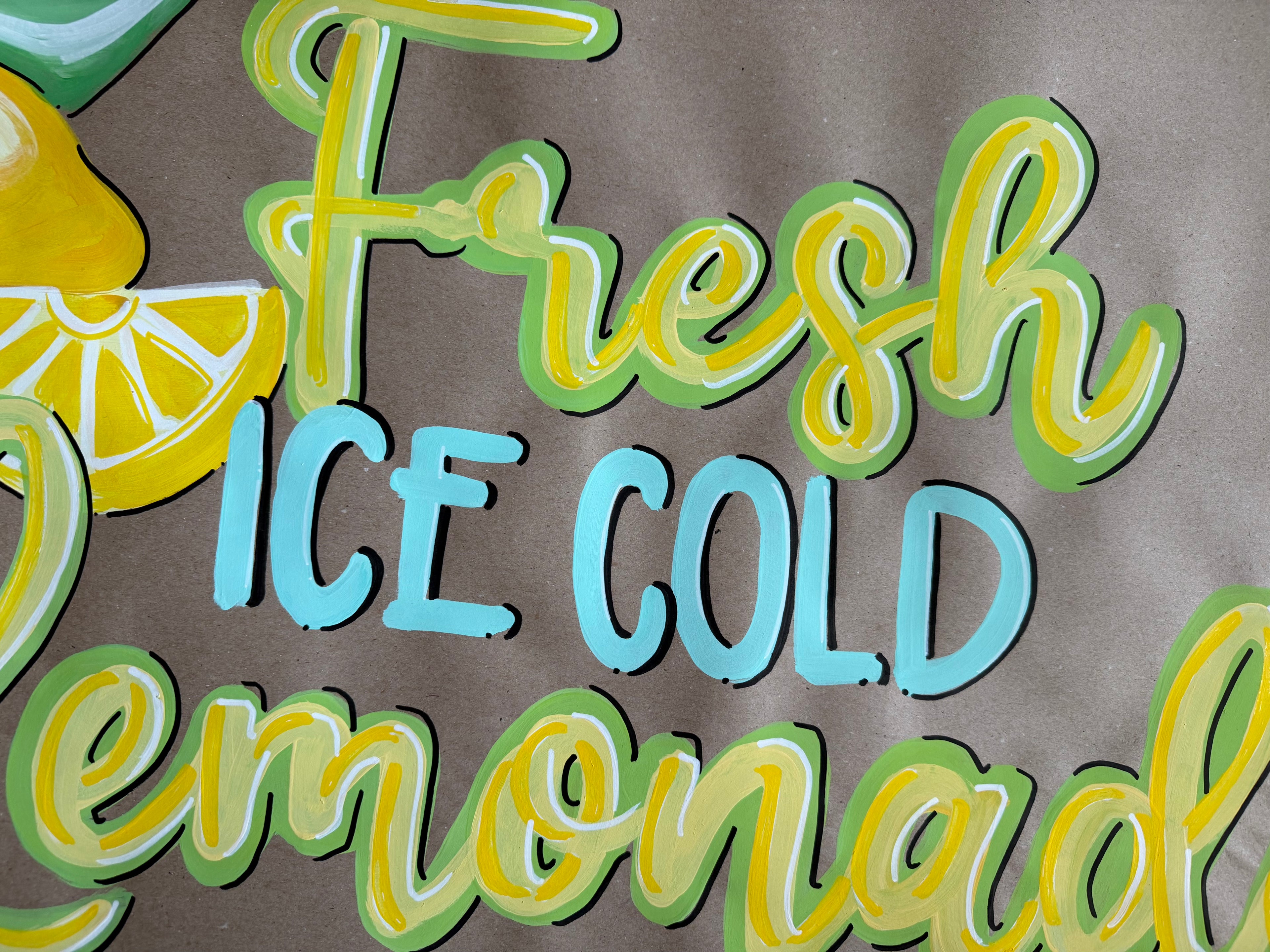 Ice Cold Lemonade - painted banner
