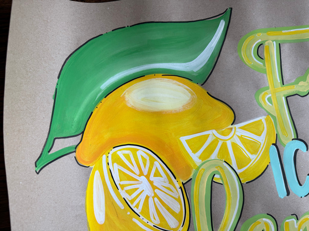 Ice Cold Lemonade - painted banner