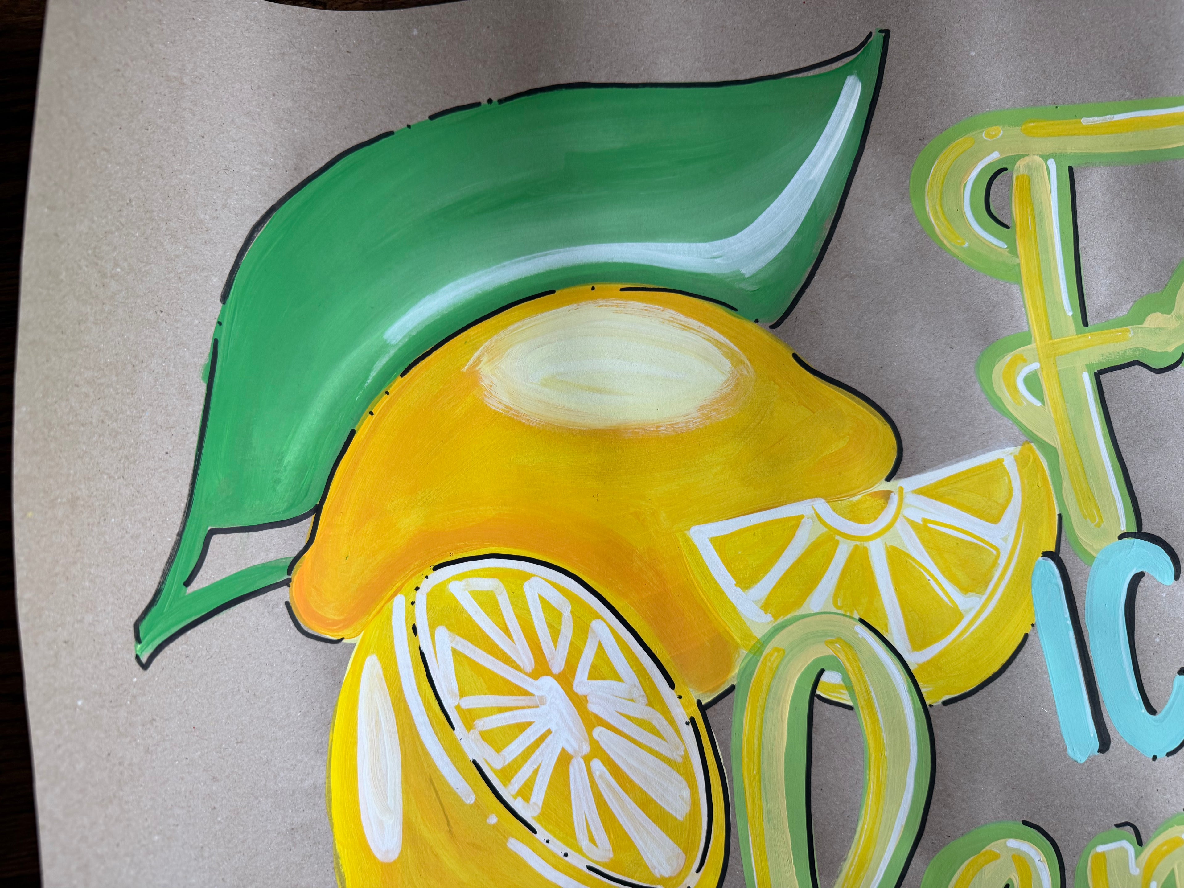 Ice Cold Lemonade - painted banner