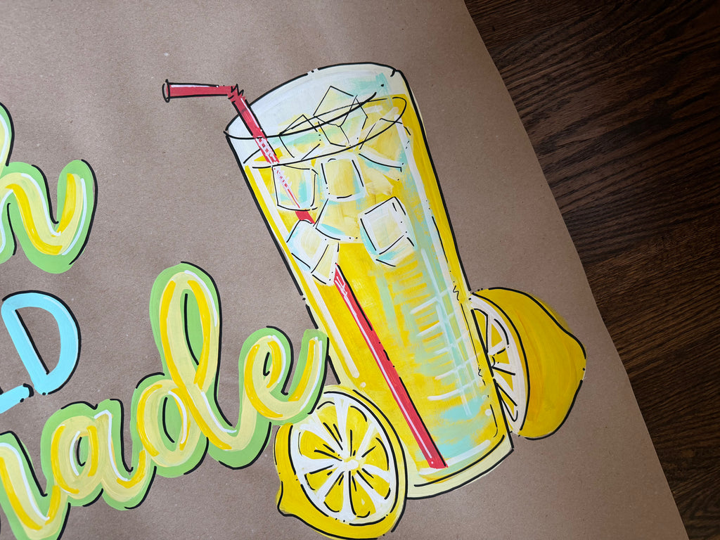 Ice Cold Lemonade - painted banner