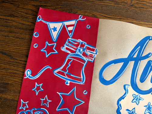 America the Beautiful - 4th of July painted banner