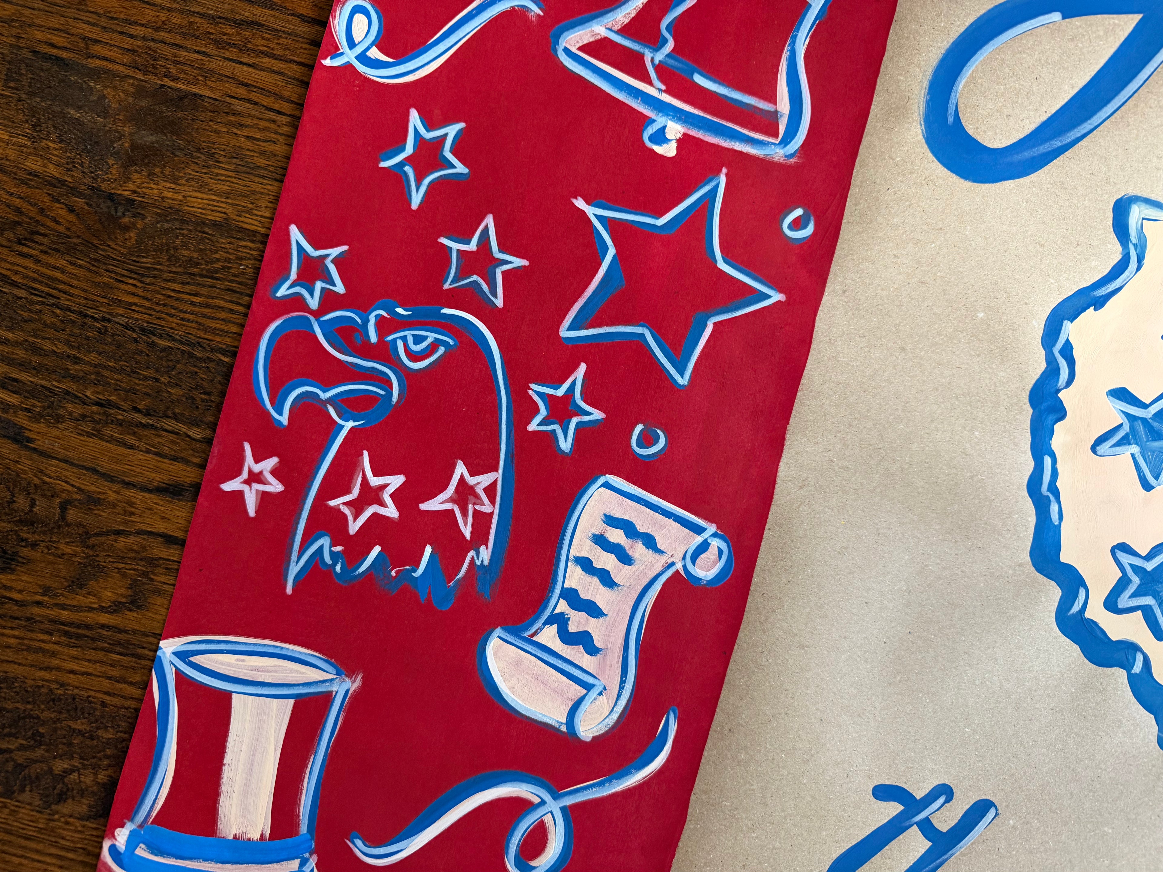 America the Beautiful - 4th of July painted banner