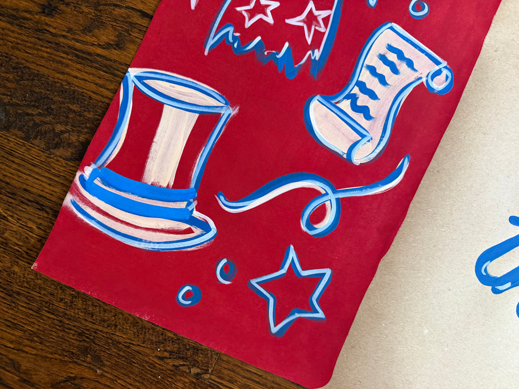 America the Beautiful - 4th of July painted banner