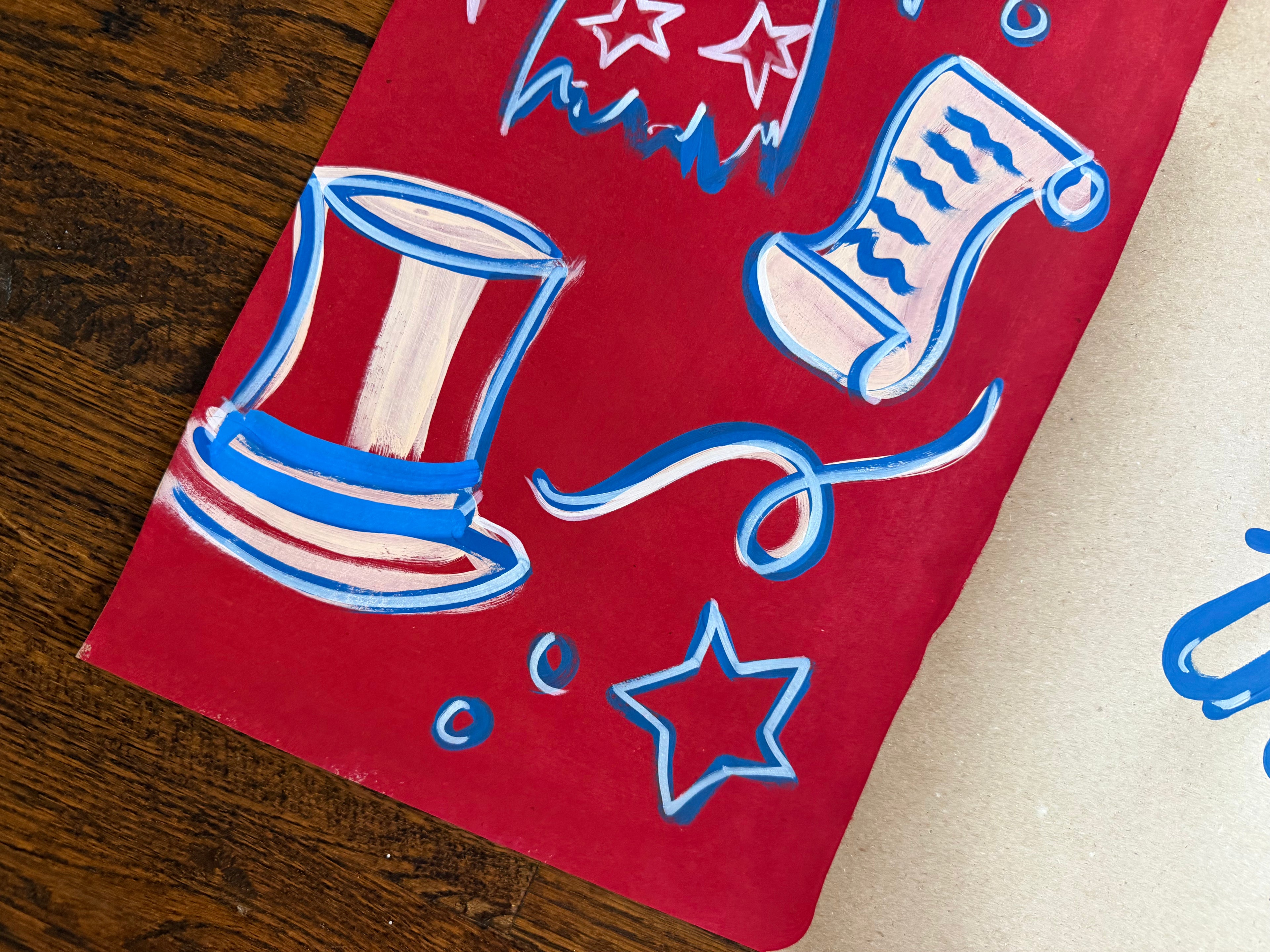 America the Beautiful - 4th of July painted banner