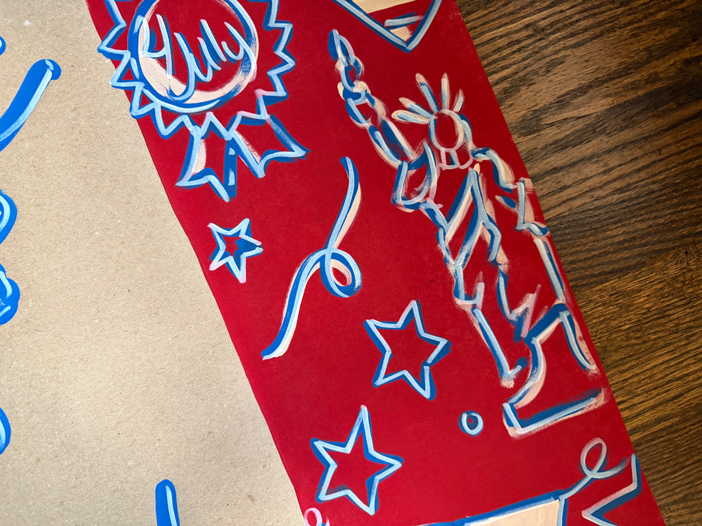 America the Beautiful - 4th of July painted banner