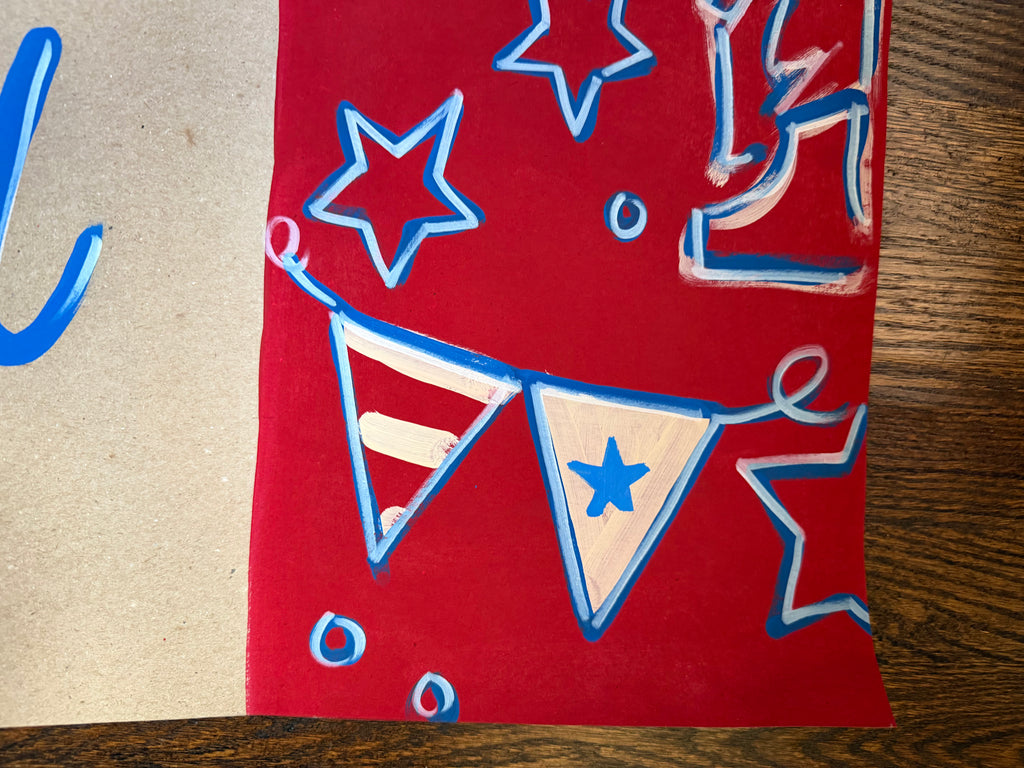 America the Beautiful - 4th of July painted banner