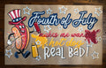 Hot Dog 4th of July - painted banner