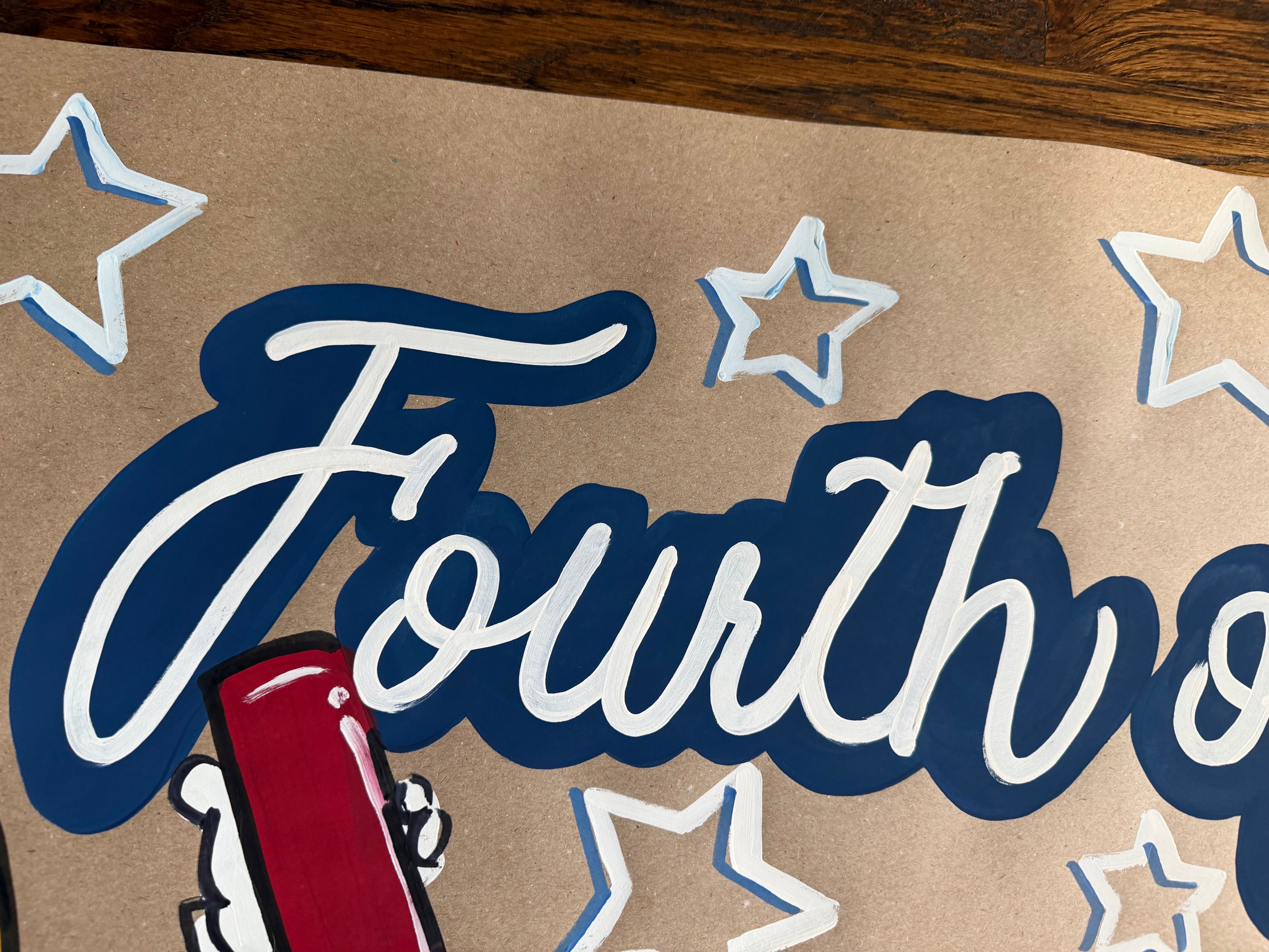 Hot Dog 4th of July - painted banner