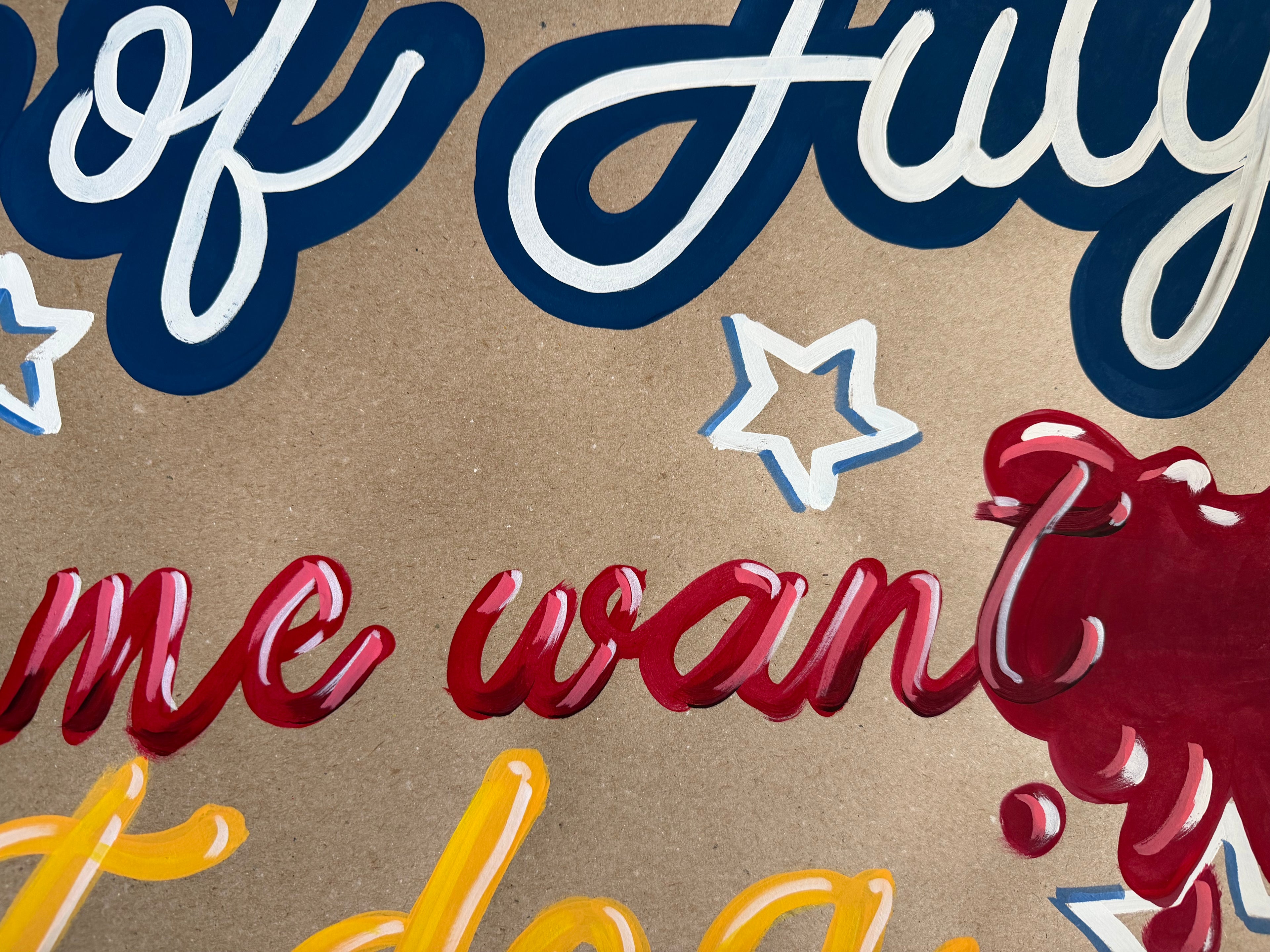 Hot Dog 4th of July - painted banner