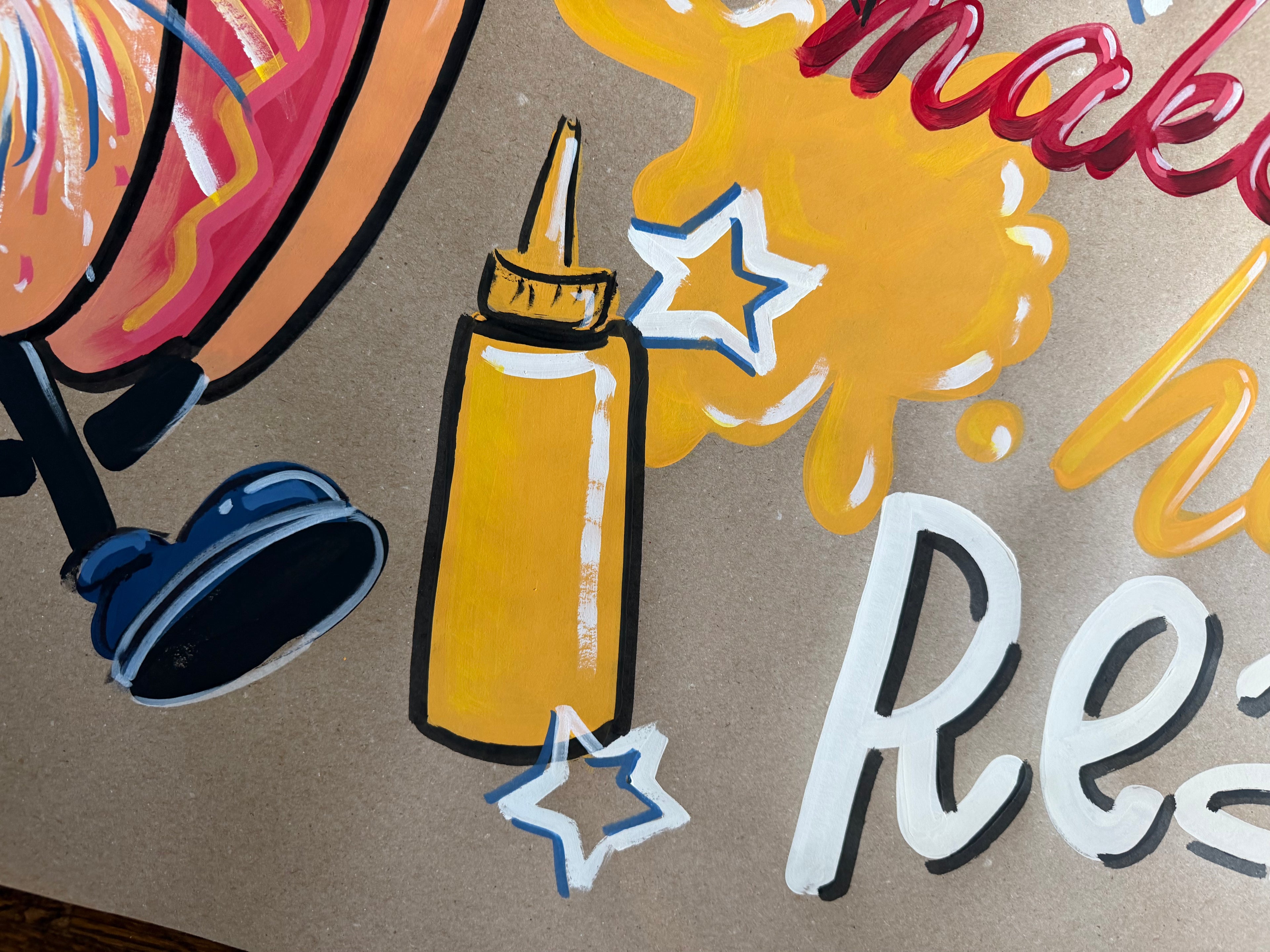 Hot Dog 4th of July - painted banner