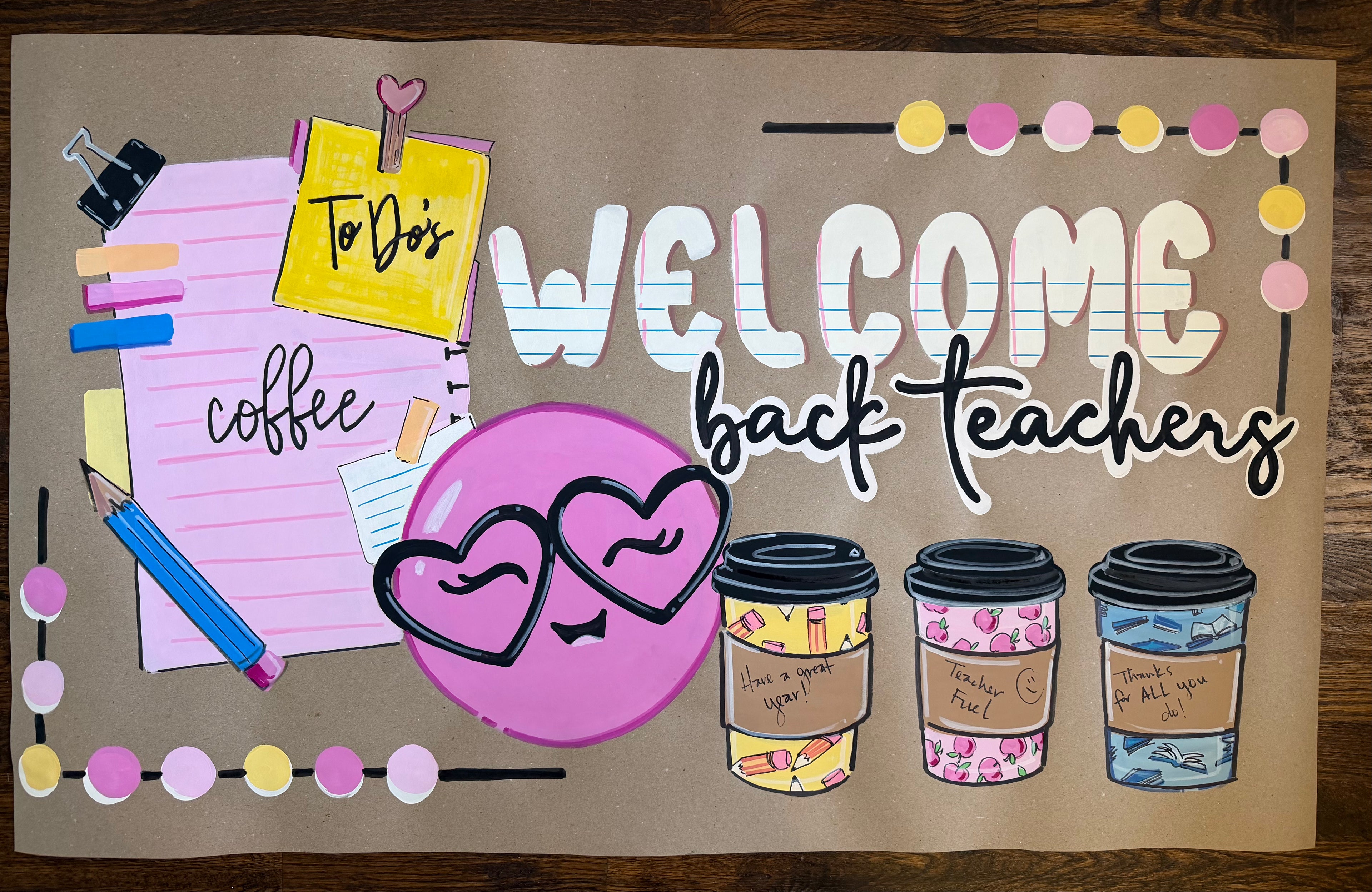 Welcome back teachers, to do's coffee