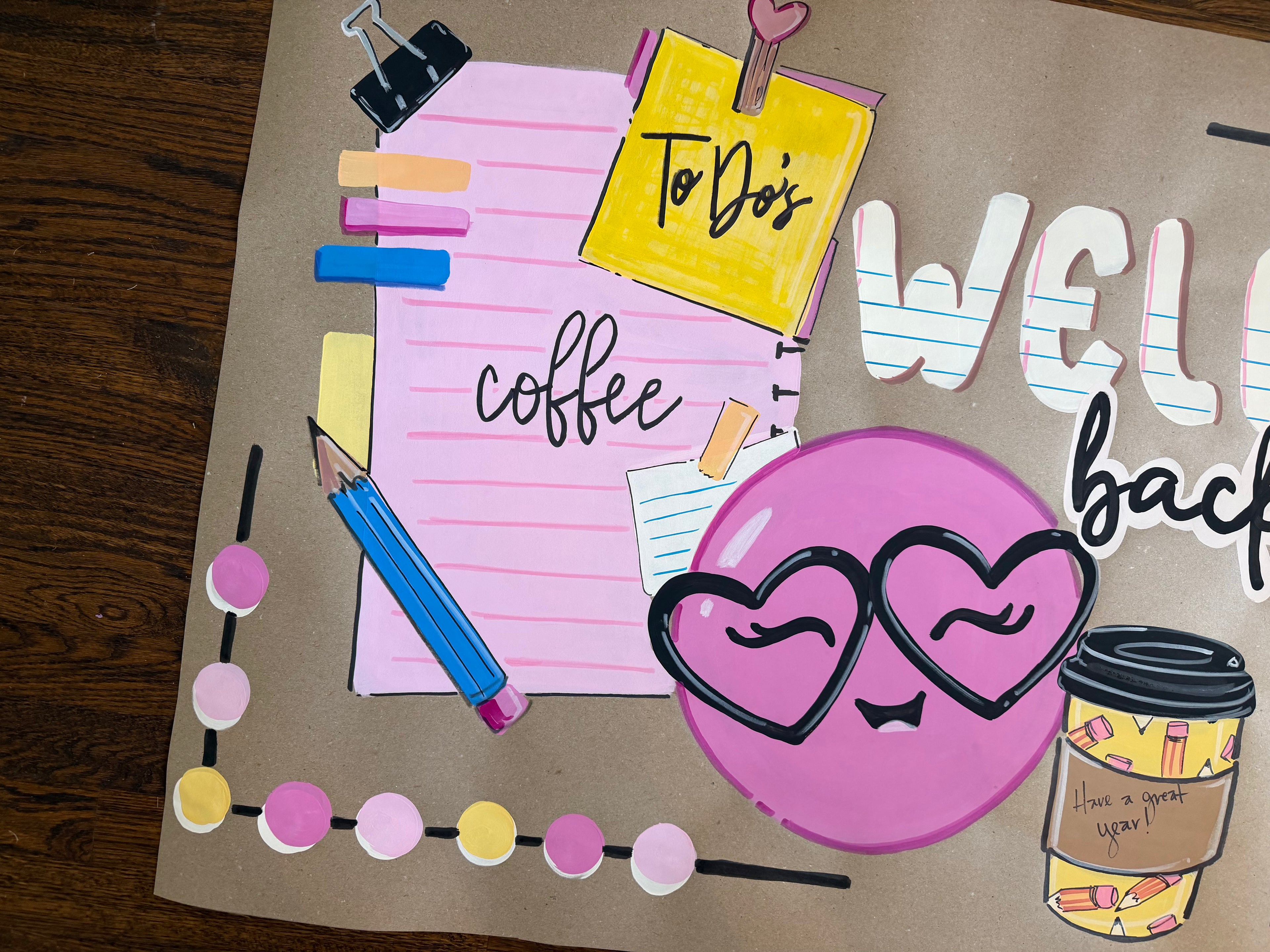 Welcome back teachers, to do's coffee